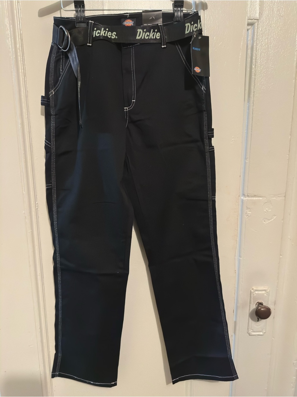 NWT Dickies Women’s Black Work Pants with Contrast Stitching. Size 26R.